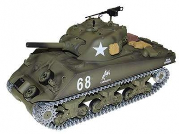 Sherman M4A3 Pro Version 2,4GHz R&S Metallgetriebe Metall-Treib/Leiträder Metallkette Holzbox