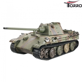 Panther F Profi Metallausführung BB Version Grün/TarnTORRO Panzer mit Holzkiste