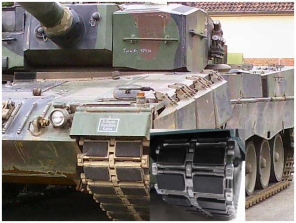 HQ Metallketten mit Gummipolster für Leopard 2 A6 für Heng Long oder Tamiya