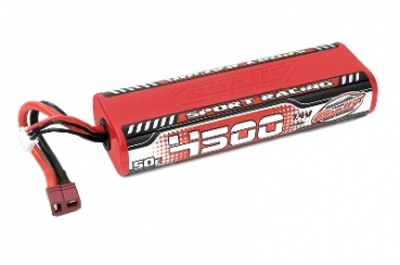 Team Corally - Sport Racing 50C LiPo Battery - 4500mAh - 7.4V - Round 2S Stick - T-Plug